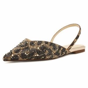Betsey Johnson Vance Mule Rhinestone Embellished Flats.